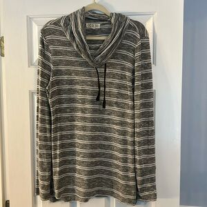 Striped Cowl Neck Tunic